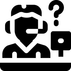 help desk glyph icon. Strong and solid vector icon for websites, mobile interfaces, presentations, and visual branding. High quality and easy to edit.