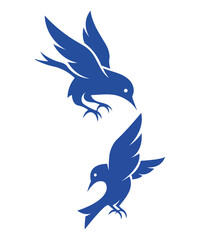 Flying Birds Silhouette Minimalist Vector Design Illustration.