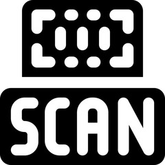 scan glyph icon. Strong and solid vector icon for websites, mobile interfaces, presentations, and visual branding. High quality and easy to edit.