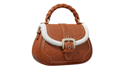 brown leather bag isolated on white