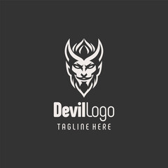 Modern Black White Devil Emblem