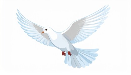 Obraz premium White Dove Flying with Open Wings Isolated Design 