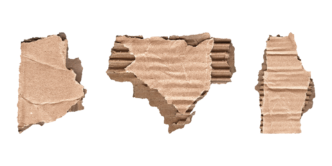 cardboard note and label pieces set, png on transparent
