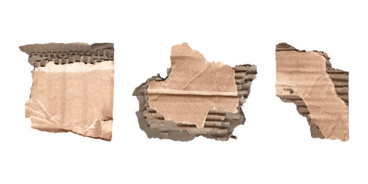 cardboard note and label pieces set, png on transparent
