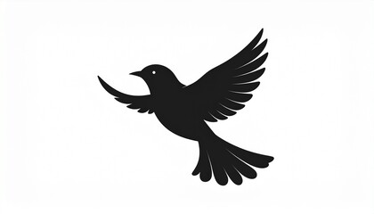 Black bird Silhouette Vector - Symbolic Flying Bird Design for Serenity and Art 