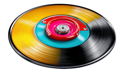 vinyl record on white background