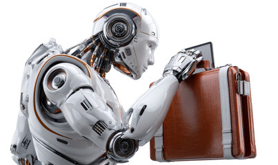 Fototapeta premium blue screen robot toy isolated