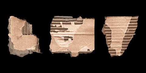 cardboard labels and note pieces set on black background
