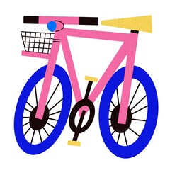 Bicycle cartoon style isolated on white background illustration