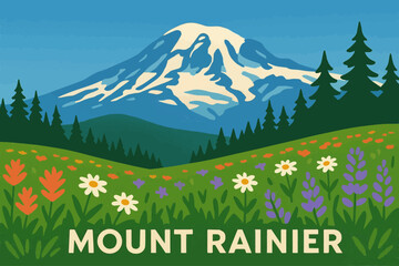 mount rainier on a Sunny Day