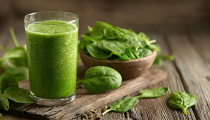 Organic Natural Green Spinach Smoothie - Healthy Eating