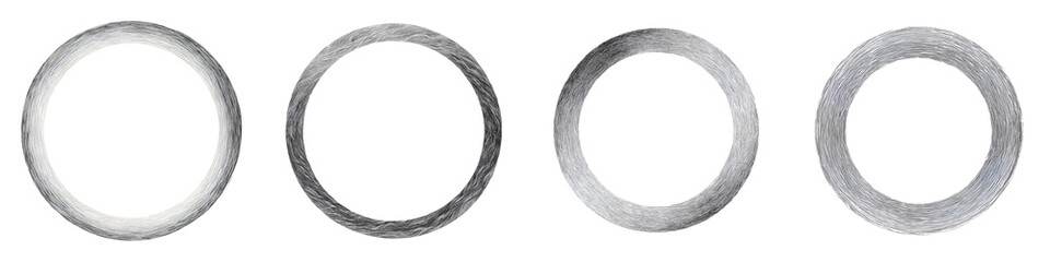 Abstract Gray Rings: Hand Drawn Circular Texture Collection
