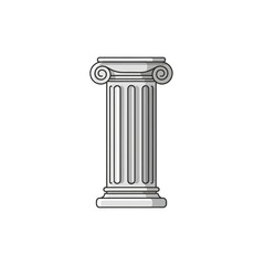 Obraz premium Antique ionic column isolated on white background vector art illustration