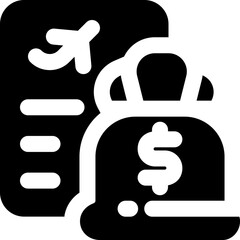 budget plan glyph icon. Strong and solid vector icon for websites, mobile interfaces, presentations, and visual branding. High quality and easy to edit.