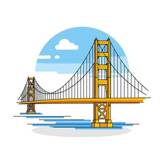 Golden gate bridge in san francisco california united states isolated on white background