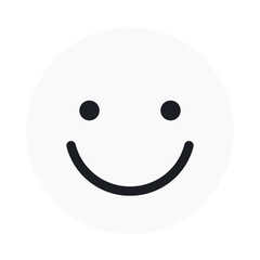 笑顔のシンプルなアイコン（顔部分白塗り・黒線版）