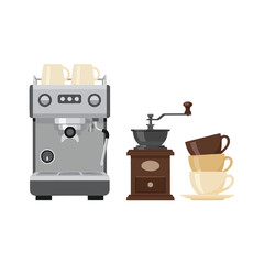 Espresso Machine and Coffee Grinder Brewing the Perfect Cup