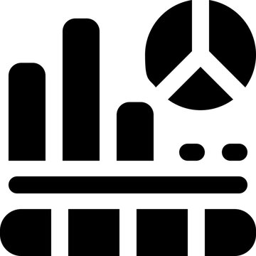 data chart glyph icon. Strong and solid vector icon for websites, mobile interfaces, presentations, and visual branding. High quality and easy to edit.
