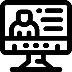 computer line icon. Clean and minimalist vector icon for websites, mobile apps, presentations, and logos. Fully scalable and customizable for any project.