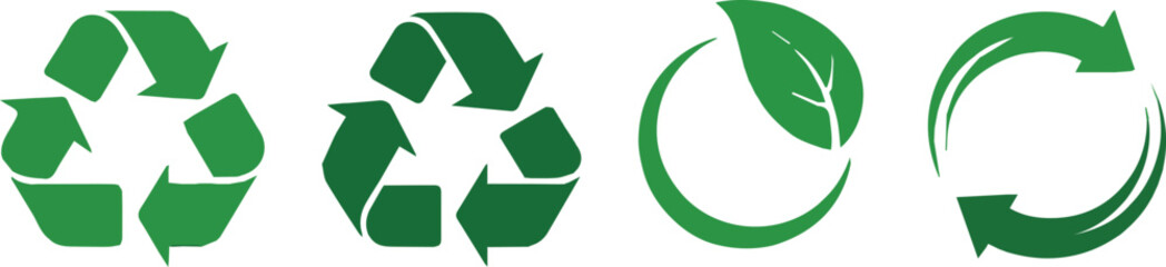 Vector art of green recycle symbol collection