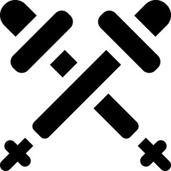 hiking stick glyph icon. Strong and solid vector icon for websites, mobile interfaces, presentations, and visual branding. High quality and easy to edit.