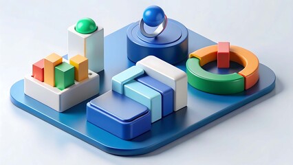 Flat vector infographic of digital marketing conce