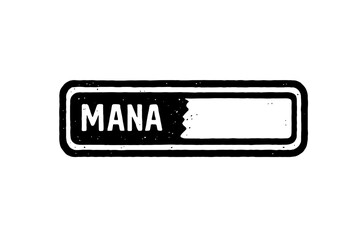 Gritty Mana Bar Design for RPG & Fantasy Games: Iconic Black and White Energy Meter with Distressed Texture, Showing Partially Depleted Magic Resource, Perfect for Game UI/UX Eleme
