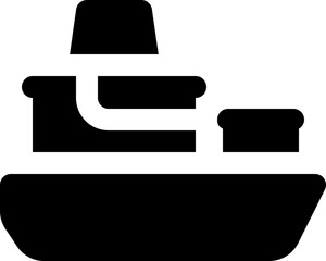 ship glyph icon. Strong and solid vector icon for websites, mobile interfaces, presentations, and visual branding. High quality and easy to edit.