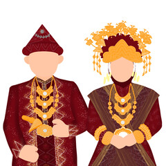 Illustration of Palembang couples wedding