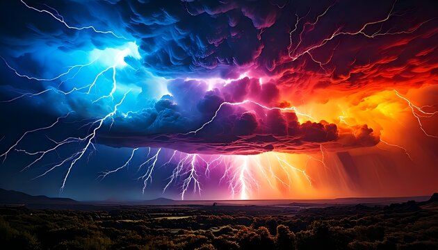 Dramatic storm clouds with vibrant lightning (1)