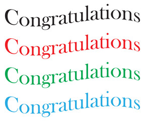 Design material for congratulations in four different colors. Vector illustration.