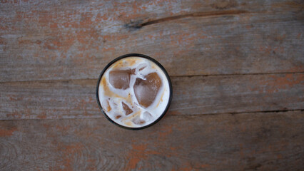 Iced Coffee with Palm Sugar Served in a Glass