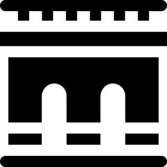 bridge glyph icon. Strong and solid vector icon for websites, mobile interfaces, presentations, and visual branding. High quality and easy to edit.