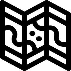 map line icon. Clean and minimalist vector icon for websites, mobile apps, presentations, and logos. Fully scalable and customizable for any project.