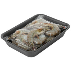 Shrimp packaged in plastic for freshness and convenience in cooking
