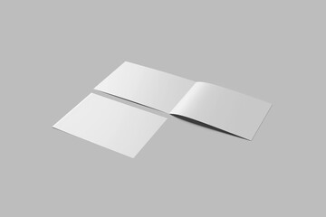 Blank A5 landscape bifold brochure mockup