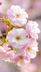 Delicate pink cherry blossoms in soft focus (1)
