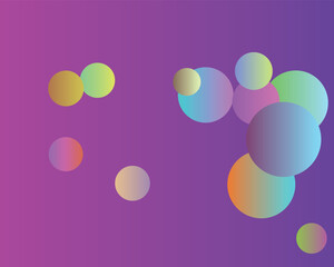 Abstract background with colorful gradient circles of various sizes