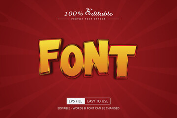 Red Font editable text effect