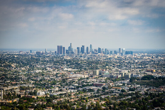 USA, California, Los Angeles, Hollywood Hills, Griffith Observatory, views and landscapes to the Downtown