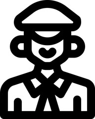 captain line icon. Clean and minimalist vector icon for websites, mobile apps, presentations, and logos. Fully scalable and customizable for any project.