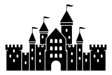 Fototapeta premium architectural silhouette of magnificent castle 