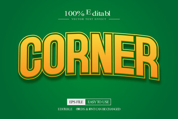 Corner yellow editable text effect