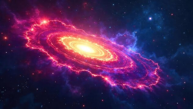A swirling nebula, vast and colorful, representing the infinite possibilities and mysteries of the future, a cosmic tapestry woven with the threads of fate , discovery, awe, achievement