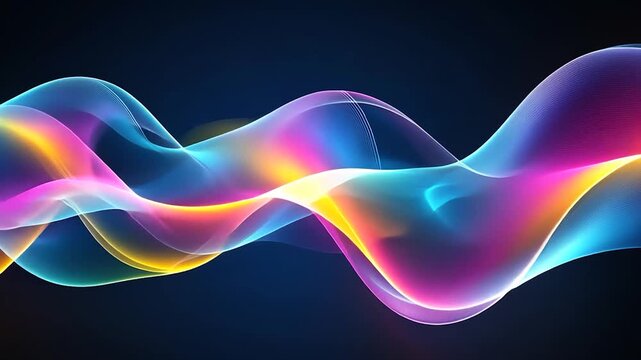 Abstract Colorful Wave Flowing Light Background.