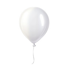 A single. glossy white balloon floating gently against a clean. bright background. symbolizing celebration and joy. perfect for party themes. invitations. or festive decorations