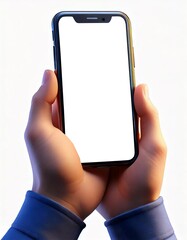 3D close up of hands playing a mobile phone 