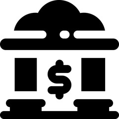 cloud banking glyph icon. Strong and solid vector icon for websites, mobile interfaces, presentations, and visual branding. High quality and easy to edit.