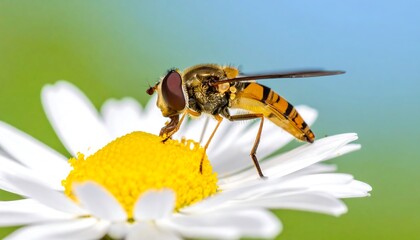 Close-up of hoverfly on daisy