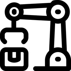 robotic arm line icon. Clean and minimalist vector icon for websites, mobile apps, presentations, and logos. Fully scalable and customizable for any project.